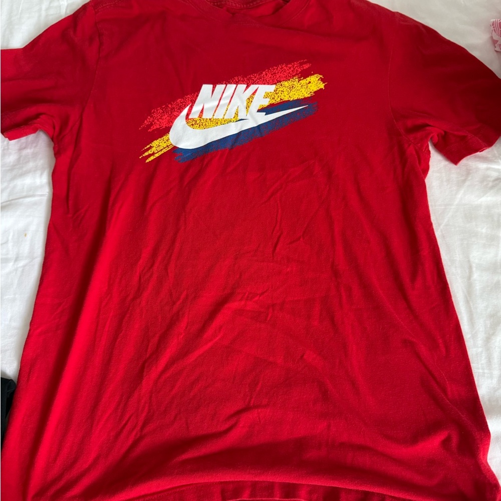 Nike Men's Red Tee with Graphic Logo